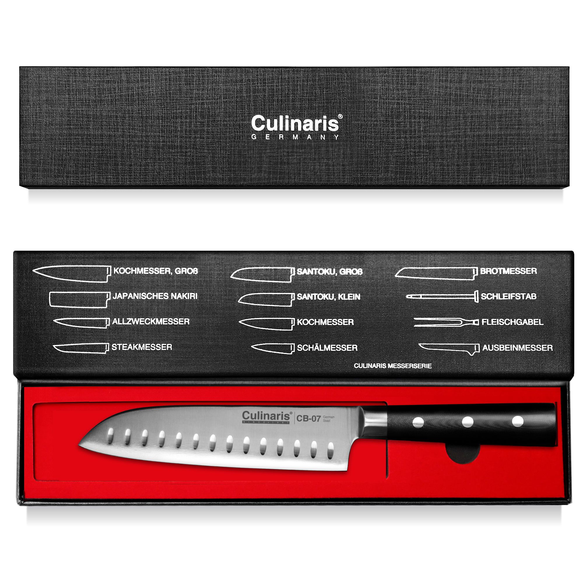 Culinaris - Knife Set - Santoku CB-07 + Paring Knife CB-01 + Utility Knife CB-02
