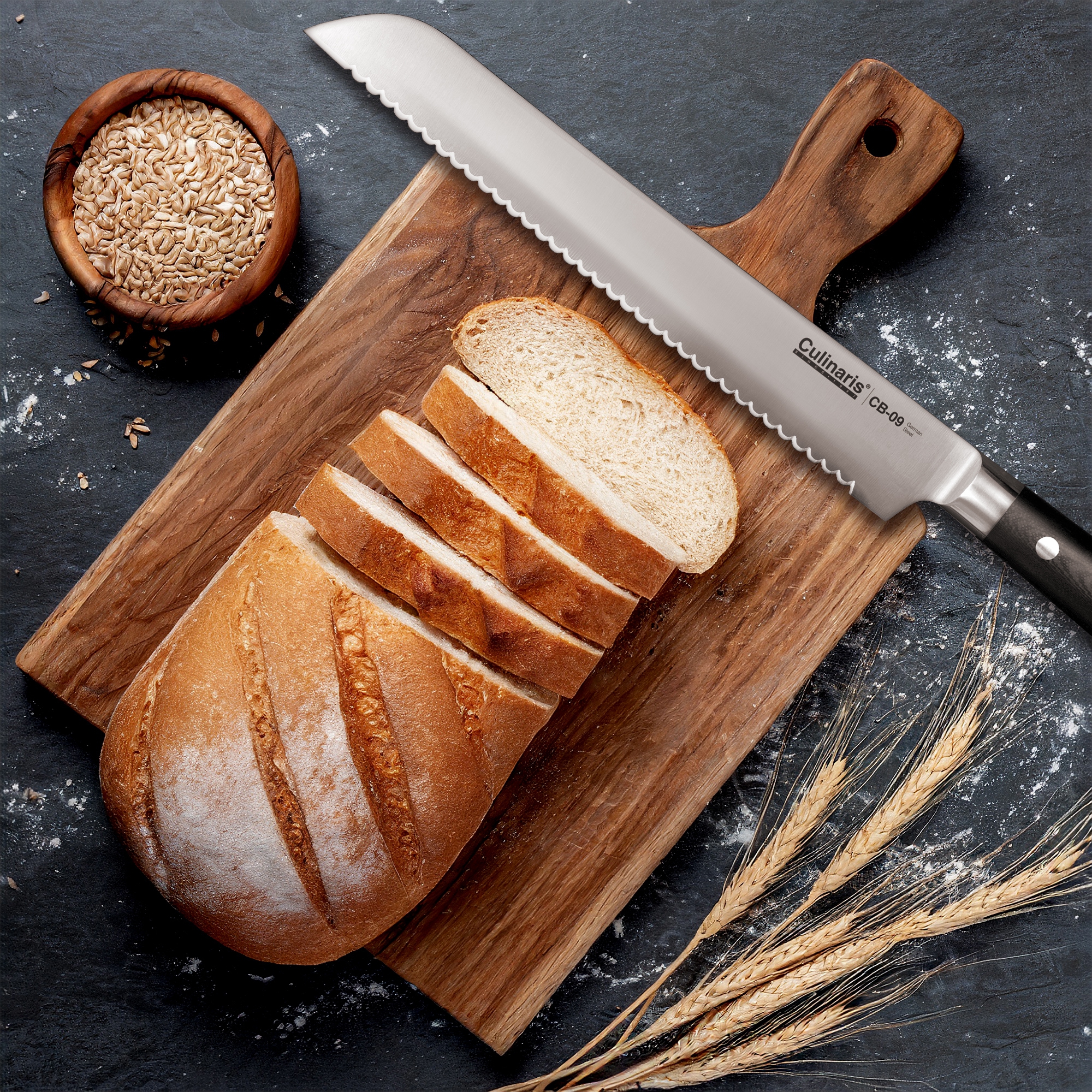 Culinaris - Brotmesser doppelseitig geschliffene Klinge 25 cm